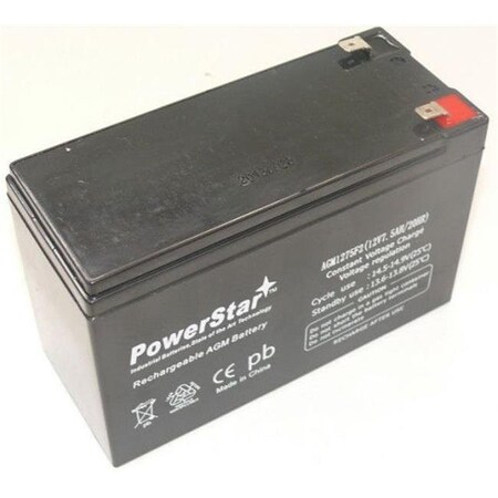 Powerstar PowerStar AGM1275F2-12 12V 7Ah Ups Battery Replaces 7Ah Enduring Cb7-12; Cb-7-12 AGM1275F2-12